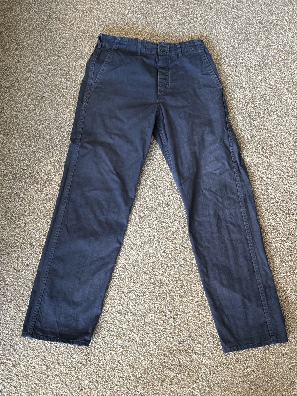 Men's orslow French work pants  Navy Straight-Leg Pants 1